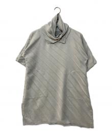me ISSEY MIYAKE（ミーイッセイ ミヤケ）の古着「ネックデザイン チュニックワンピース」｜グレー