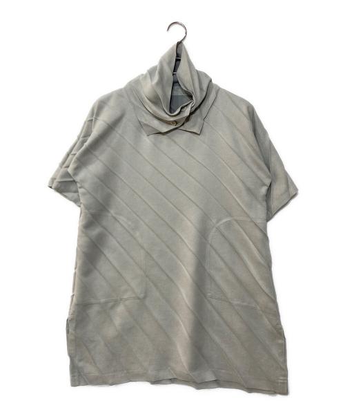 me ISSEY MIYAKE（ミーイッセイ ミヤケ）me ISSEY MIYAKE (ミーイッセイ ミヤケ) ネックデザイン チュニックワンピース グレー サイズ:-の古着・服飾アイテム