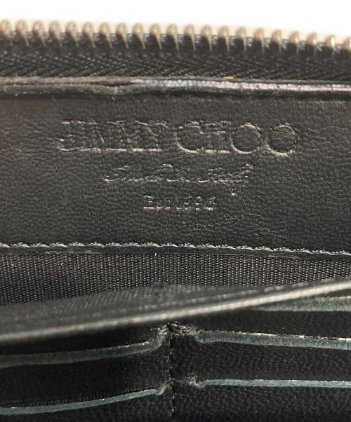 JIMMY CHOO（ジミーチュウ）JIMMY CHOO (ジミーチュウ) スタースタッズ ラウンドファスナー長財布 ブラックの古着・服飾アイテム