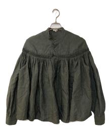 SCYE（サイ）の古着「Organic Linen Tuck Half Placket Shirts/Linen Cambric Tucked Bloese」｜グリーン