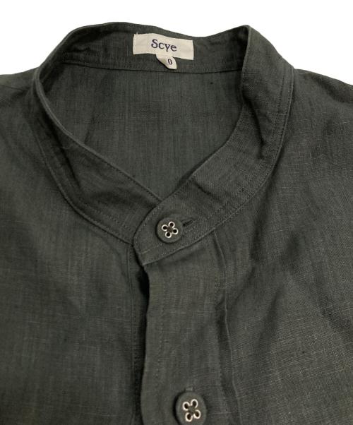 SCYE（サイ）SCYE (サイ) Organic Linen Tuck Half Placket Shirts/Linen Cambric Tucked Bloese グリーン サイズ:40の古着・服飾アイテム