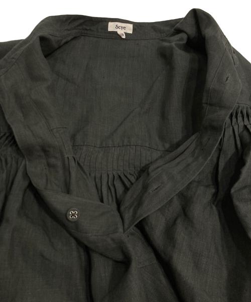 SCYE（サイ）SCYE (サイ) Organic Linen Tuck Half Placket Shirts/Linen Cambric Tucked Bloese グリーン サイズ:40の古着・服飾アイテム