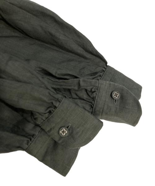 SCYE（サイ）SCYE (サイ) Organic Linen Tuck Half Placket Shirts/Linen Cambric Tucked Bloese グリーン サイズ:40の古着・服飾アイテム