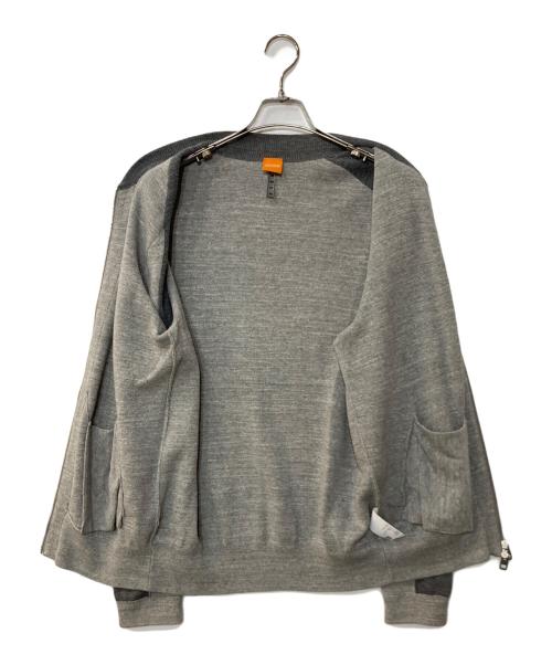 BOSS HUGO BOSS（ボス ヒューゴボス）BOSS HUGO BOSS (ボス ヒューゴボス) ニットジャケット グレー サイズ:Lの古着・服飾アイテム