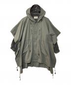 G.V.G.Vジーヴィージーヴィー）の古着「ポンチョレイヤードコート/PONCHO LAYERED COAT」｜グリーン