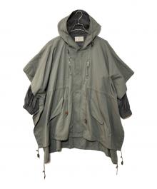 G.V.G.V（ジーヴィージーヴィー）の古着「ポンチョレイヤードコート/PONCHO LAYERED COAT」｜グリーン