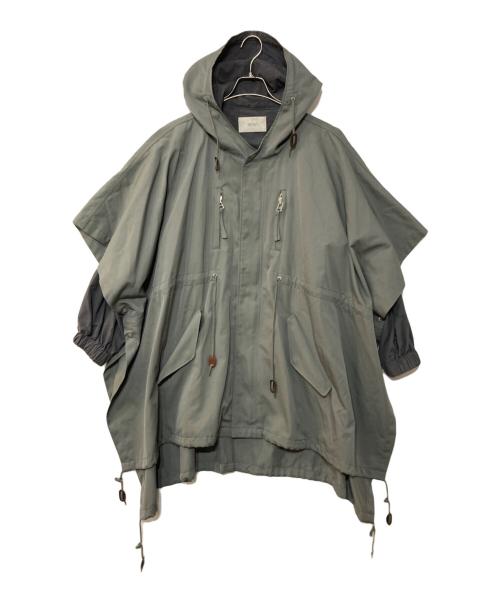 G.V.G.V（ジーヴィージーヴィー）G.V.G.V (ジーヴィージーヴィー) ポンチョレイヤードコート/PONCHO LAYERED COAT グリーン サイズ:34の古着・服飾アイテム