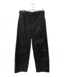 LEMAIRE（ルメール）の古着「TWISTED BELTED PANTS ベルトデニムパンツ」｜ブラック