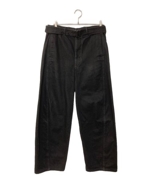 LEMAIRE（ルメール）LEMAIRE (ルメール) TWISTED BELTED PANTS ベルトデニムパンツ ブラック サイズ:Lの古着・服飾アイテム