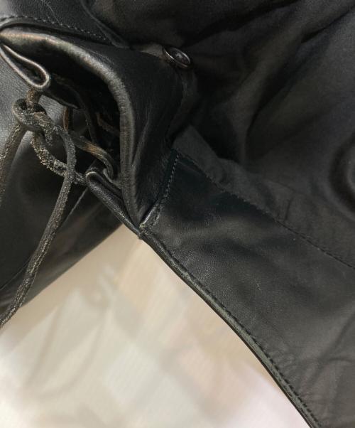 Liugoo Leathers（リューグーレザーズ）Liugoo Leathers (リューグーレザーズ) スタンドカラーカウレザージャケット ブラック サイズ:Lの古着・服飾アイテム