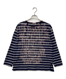 NICENESS（ナイスネス）の古着「HYDE BROWN ハンドステンシルブリーチ バスクTee (L/S)」｜ネイビー