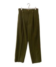Yohji Yamamoto pour homme（ヨウジヤマモト プールオム）の古着「ウールパンツ」｜グリーン