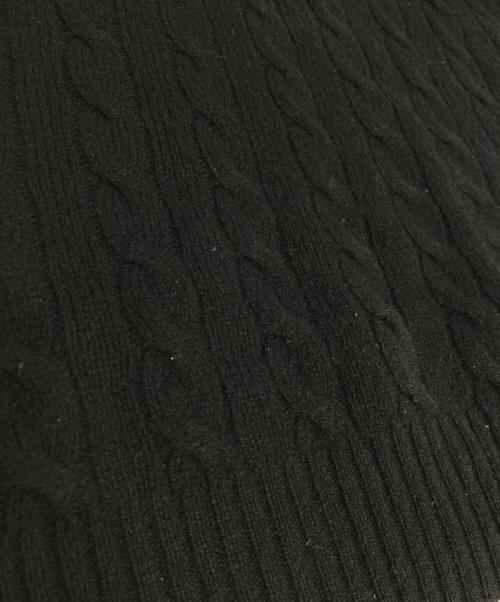 POLO RALPH LAUREN（ポロ・ラルフローレン）POLO RALPH LAUREN (ポロ・ラルフローレン) ミニポニー刺繍ケーブルニット ブラック サイズ:Sの古着・服飾アイテム