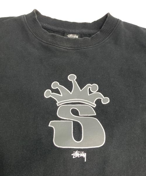 stussy（ステューシー）stussy (ステューシー) S CROWN CREW ブラック サイズ:Mの古着・服飾アイテム