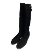 STUART WEITZMANスチュアートワイツマン）の古着「ロングブーツ/Keelan City Suede To-The-Knee Boot」｜ブラック