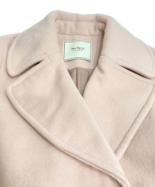 HER LIP TO（ハーリップトゥ）Her lip to (ハーリップトゥ) Proust Wool-Blend Melton Coat ピンク サイズ:Sの古着・服飾アイテム