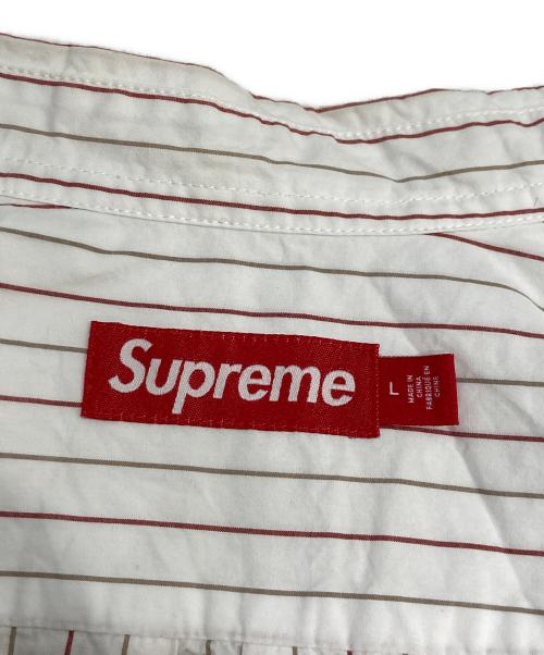SUPREME（シュプリーム）Supreme (シュプリーム) Loose Fit Stripe Shirt ルーズフィットストライプシャツ ホワイト サイズ:Lの古着・服飾アイテム