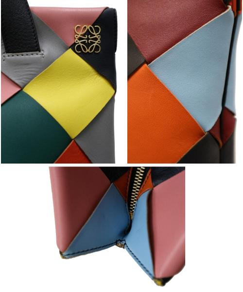 LOEWE（ロエベ）LOEWE (ロエベ) マルチカラーレザートートバッグ オレンジ×ブラックの古着・服飾アイテム