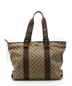 GUCCIグッチ）の古着「シェリーラインGGキャンバストートバッグ」｜ベージュ