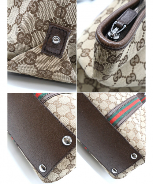 GUCCI（グッチ）GUCCI (グッチ) シェリーラインGGキャンバストートバッグ ベージュ 132898 203998　イタリア製の古着・服飾アイテム