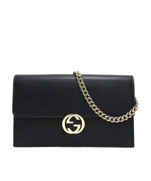 GUCCI（グッチ）GUCCI (グッチ) チェーンウォレットインターロッキングG ブラック 510314 2067の古着・服飾アイテム