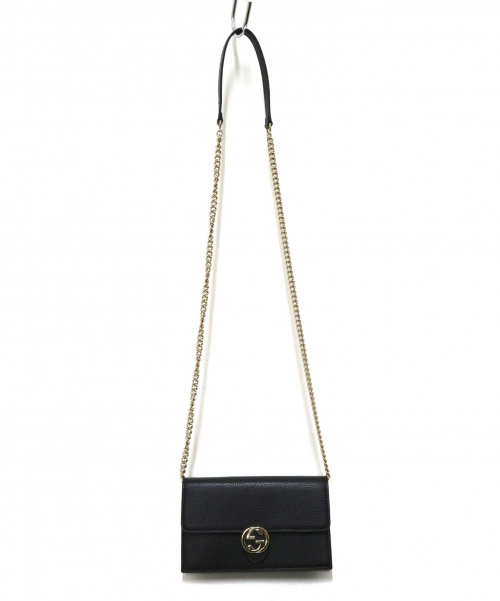 GUCCI（グッチ）GUCCI (グッチ) チェーンウォレットインターロッキングG ブラック 510314 2067の古着・服飾アイテム