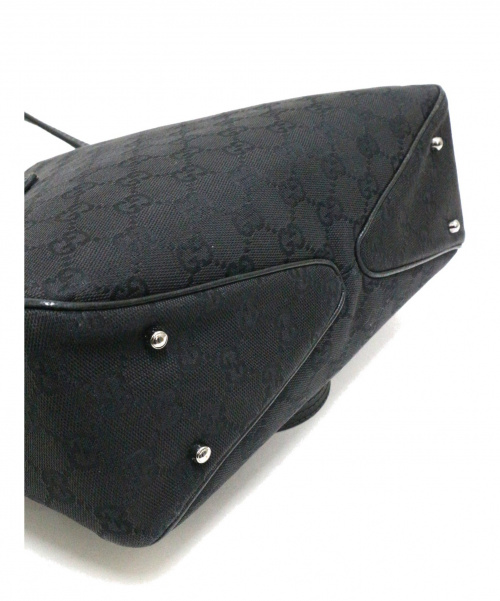 GUCCI（グッチ）GUCCI (グッチ) ミニトートバッグ ブラック GGキャンバス 113019 203989　イタリア製の古着・服飾アイテム