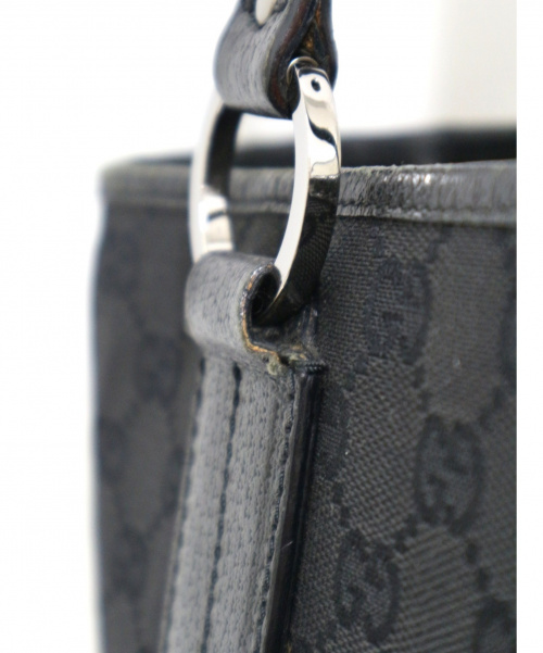 GUCCI（グッチ）GUCCI (グッチ) ミニトートバッグ ブラック GGキャンバス 113019 203989　イタリア製の古着・服飾アイテム