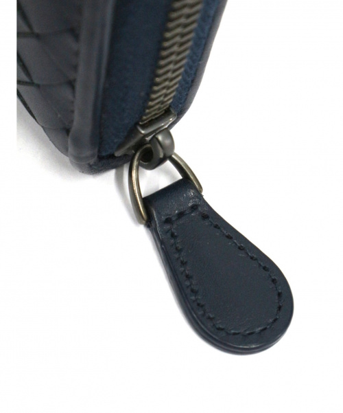 BOTTEGA VENETA（ボッテガベネタ）BOTTEGA VENETA (ボッテガヴェネタ) イントレチャートロングウォレット ブルー -の古着・服飾アイテム