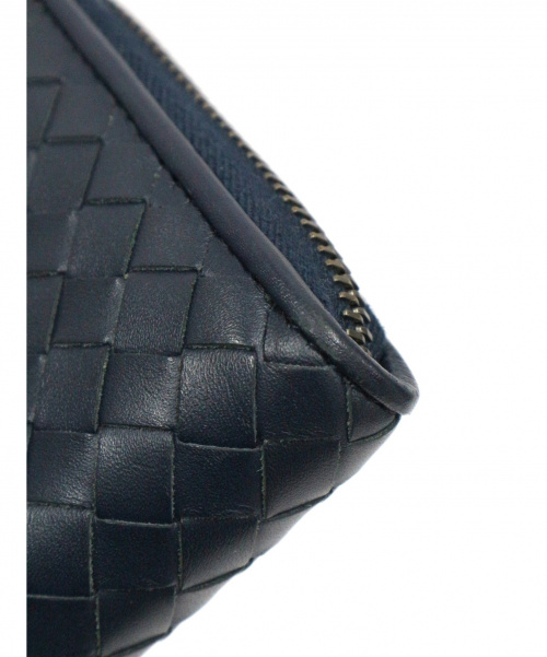 BOTTEGA VENETA（ボッテガベネタ）BOTTEGA VENETA (ボッテガヴェネタ) イントレチャートロングウォレット ブルー -の古着・服飾アイテム