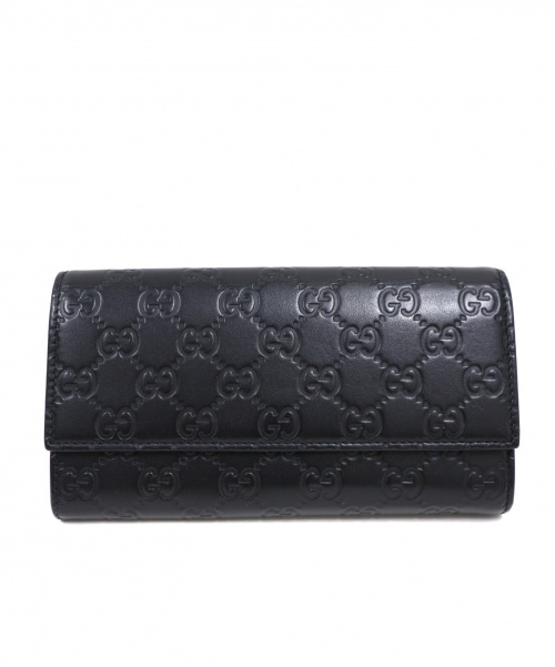 GUCCI（グッチ）GUCCI (グッチ) コンチネンタル ウォレット ブラック グッチシマ 410100 1147の古着・服飾アイテム