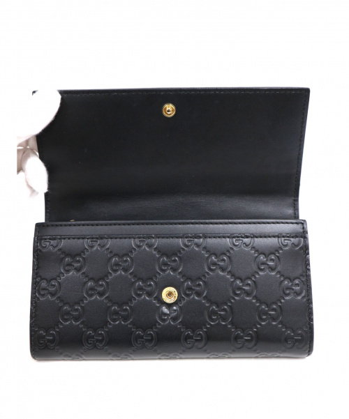 GUCCI（グッチ）GUCCI (グッチ) コンチネンタル ウォレット ブラック グッチシマ 410100 1147の古着・服飾アイテム