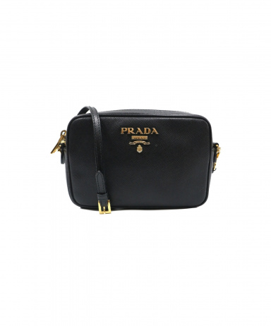 プラダ PRADA ショルダーバッグ サフィアーノ レザー ブラック 中古 新入荷 OB2811 PRADA - プラダ PRADA ショルダーバッグ サフィアーノ レザー ブラック