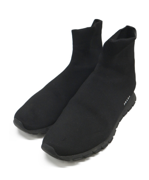 PRADA（プラダ）PRADA (プラダ) ソックススニーカー ブラック サイズ:7 1/2の古着・服飾アイテム