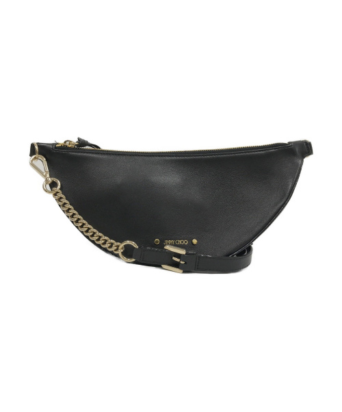 JIMMY CHOO（ジミーチュウ）JIMMY CHOO (ジミーチュウ) レザーベルトバッグ ブラック FAYEの古着・服飾アイテム
