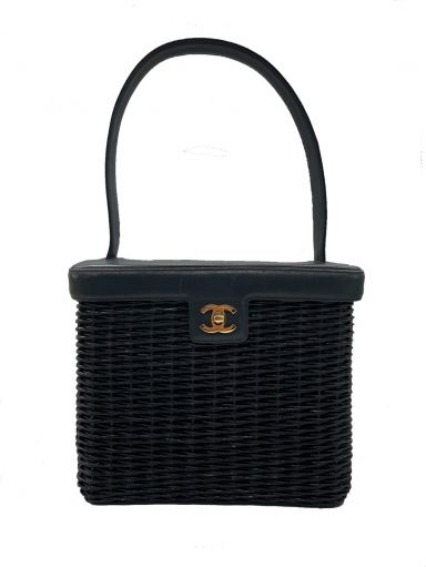 CHANEL かごバッグ vintageレアシャネルGカード、袋、箱付中古❗️ 中古・古着通販】CHANEL (シャネル) ココマークカゴバッグ ブラック