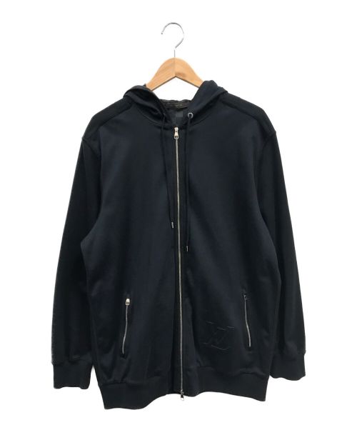 LOUIS VUITTON（ルイ ヴィトン）LOUIS VUITTON (ルイ ヴィトン) LVロゴ ダミエ ジップパーカー ブラック サイズ:XLの古着・服飾アイテム