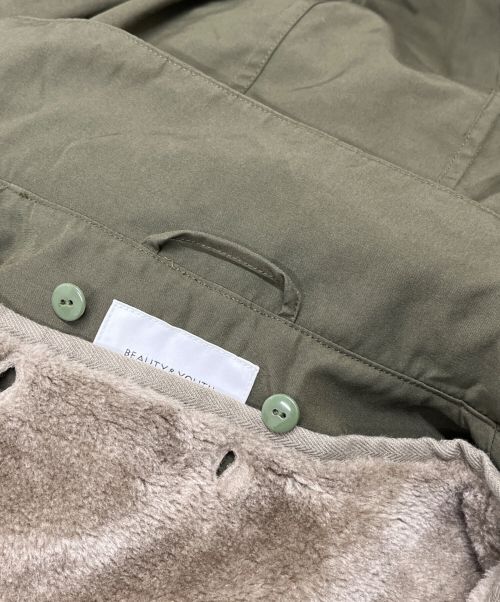 BEAUTY&YOUTH（ビューティーアンドユース）BEAUTY&YOUTH (ビューティーアンドユース) タフタドローストリングライナーフードミドルマウンテンパーカー オリーブ サイズ:Sの古着・服飾アイテム