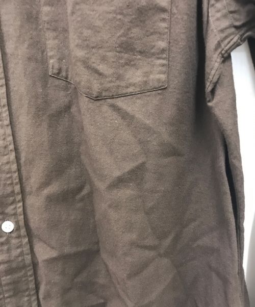 HERILL（ヘリル）HERILL (ヘリル) コットンカシミヤ レギュラーカラーシャツ/21-050-HL-8000-3 ブラウン サイズ:2の古着・服飾アイテム