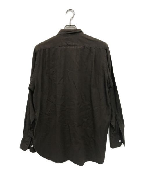 HERILL（ヘリル）HERILL (ヘリル) コットンカシミヤ レギュラーカラーシャツ/21-050-HL-8000-3 ブラウン サイズ:2の古着・服飾アイテム