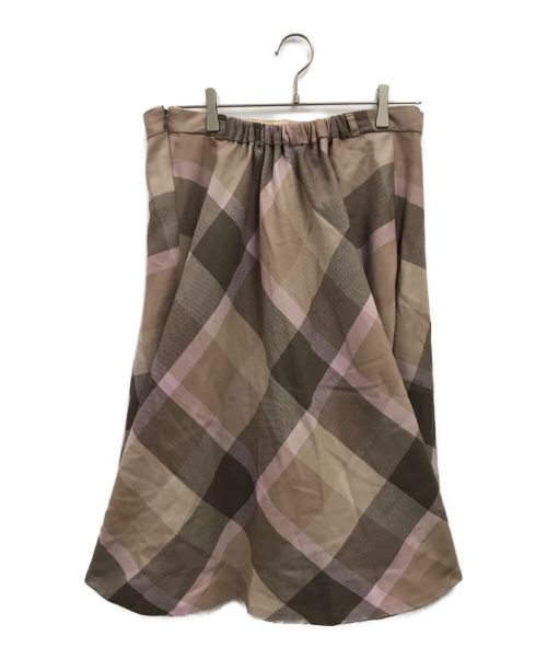 BLUE LABEL CRESTBRIDGE（ブルーレーベルクレストブリッジ）BLUE LABEL CRESTBRIDGE (ブルーレーベルクレストブリッジ) クレストブリッジフレアスカート ピンク サイズ:38の古着・服飾アイテム