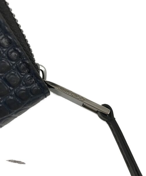 JIMMY CHOO（ジミーチュウ）JIMMY CHOO (ジミーチュウ) CARNABY S CCJ BLACK JC LOGO CROCO ZIPPED WALLET/3LL1S5J/ラウンドジップウォレットの古着・服飾アイテム