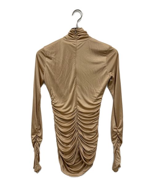 MIOSMOKEY（ミオズモーキー）MIOSMOKEY (ミオズモーキー) ギャザーカットソー ベージュ サイズ:38 未使用品の古着・服飾アイテム