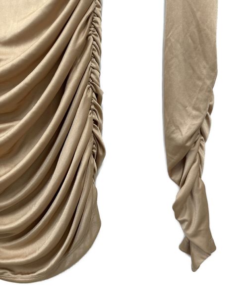 MIOSMOKEY（ミオズモーキー）MIOSMOKEY (ミオズモーキー) ギャザーカットソー ベージュ サイズ:38 未使用品の古着・服飾アイテム