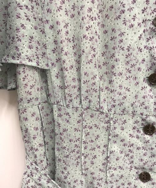 Mystrada（マイストラーダ）Mystrada (マイストラーダ) ウォッシャブル袖フレアプリントワンピース ブルー サイズ:M 未使用品の古着・服飾アイテム