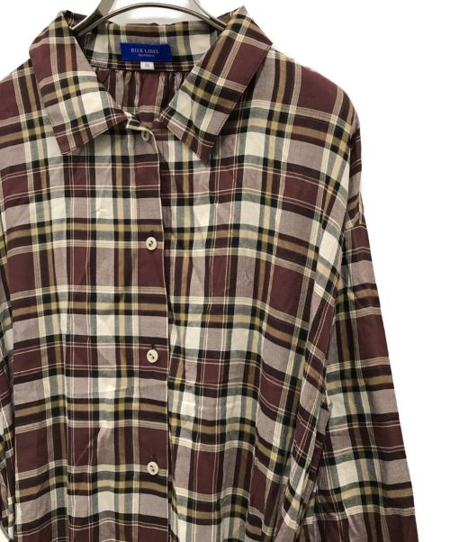 BLUE LABEL CRESTBRIDGE（ブルーレーベルクレストブリッジ）BLUE LABEL CRESTBRIDGE (ブルーレーベルクレストブリッジ) クレストブリッジチェックワンピース ブラウン サイズ:38の古着・服飾アイテム