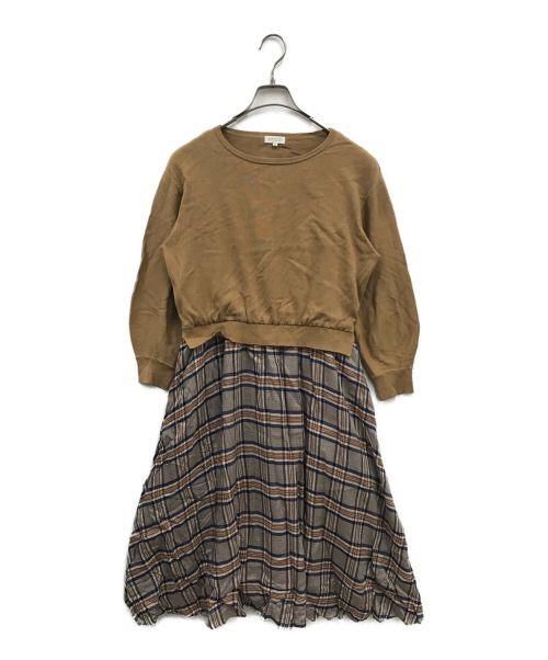 MACKINTOSH PHILOSOPHY（マッキントッシュ フィロソフィー）MACKINTOSH PHILOSOPHY (マッキントッシュフィロソフィー) 切替ワンピース ベージュ サイズ:38の古着・服飾アイテム