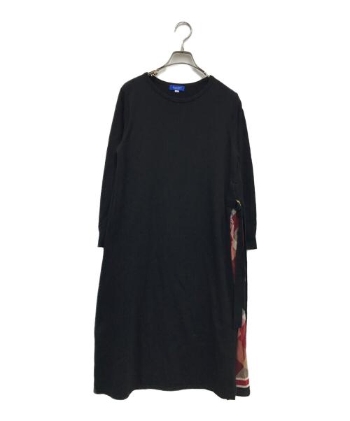 BLUE LABEL CRESTBRIDGE（ブルーレーベルクレストブリッジ）BLUE LABEL CRESTBRIDGE (ブルーレーベルクレストブリッジ) クレストブリッジチェック切替ニットワンピース/55J68283 ブラック サイズ:Mの古着・服飾アイテム