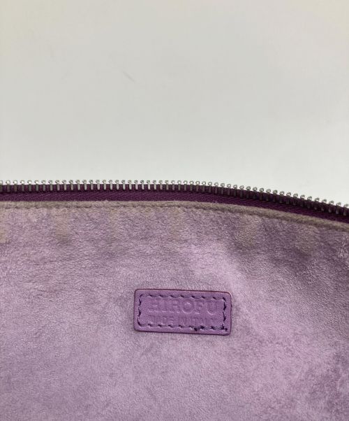 HIROFU（ヒロフ）HIROFU (ヒロフ) 【プリマ】ポーチ レザーハンドバッグ S 本革 ミニバッグ パープルの古着・服飾アイテム
