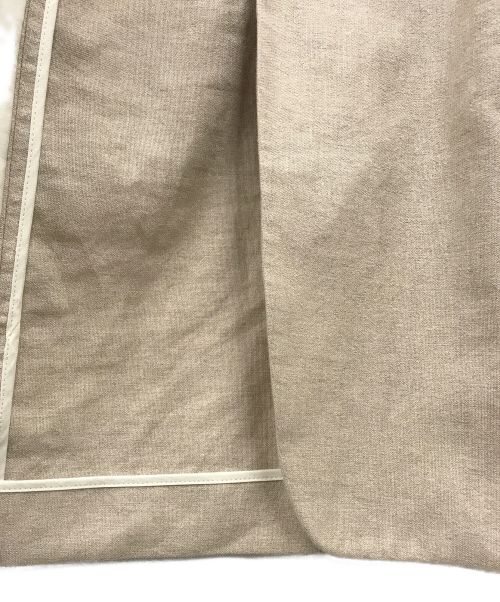 FRAMeWORK（フレームワーク）FRAMeWORK (フレームワーク) 綿麻キャンバス ノーカラージャケット ベージュ サイズ:36の古着・服飾アイテム